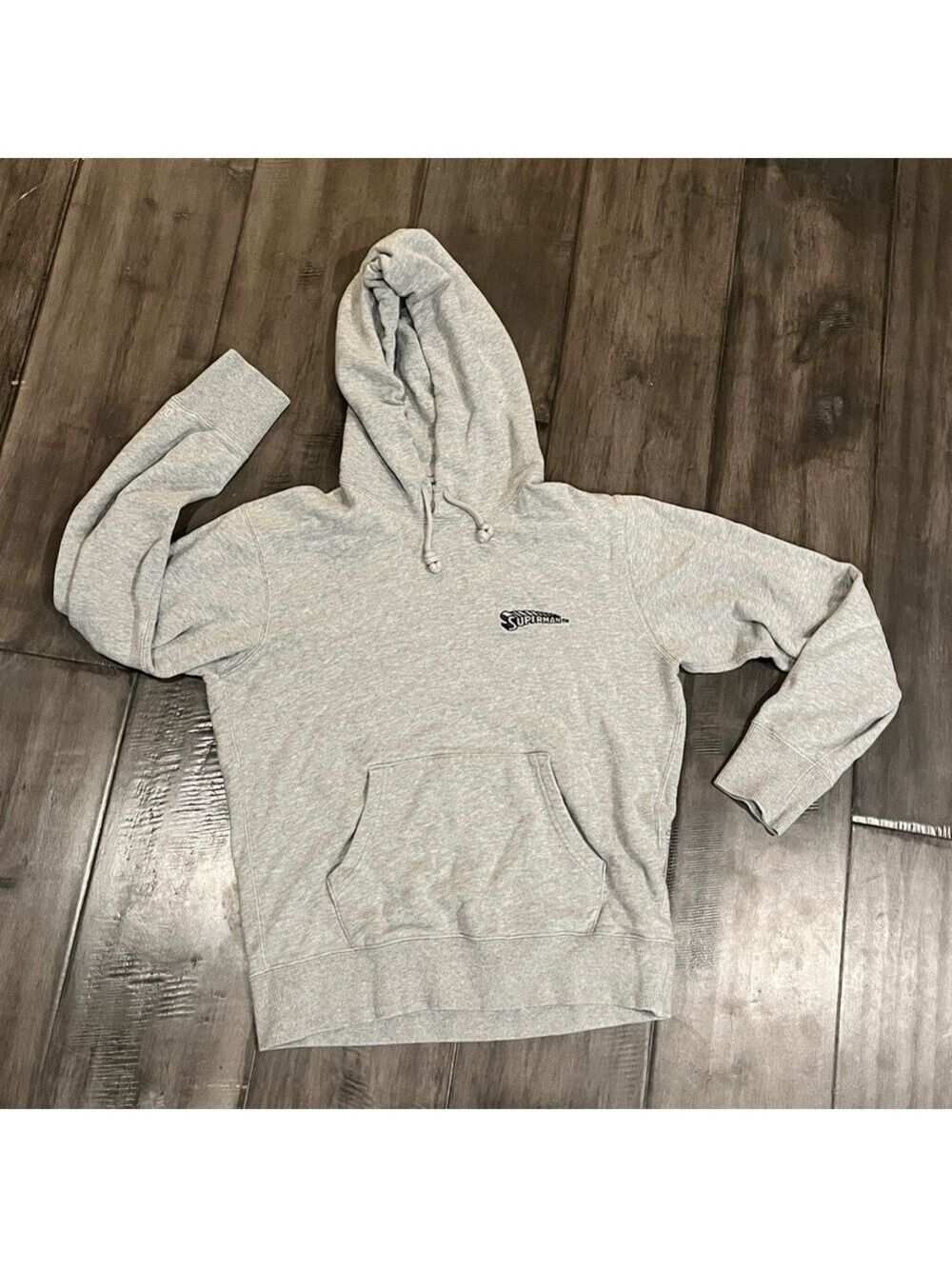 Superman Jean Michel Basquiat x Uniqlo Grey Limited Edition Hoodie - Size Small